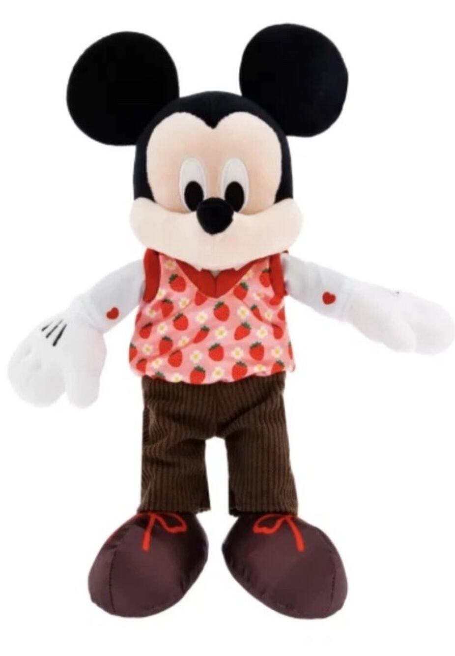 Disney Parks Mickey Mouse Plush Valentine's Day Chocolate Strawberry 13” NWT